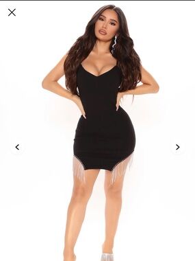 Black Mini Dress with rhinestones